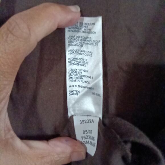 Tommy Hilfiger 1990s Vintage Brown Long Sleeve 100% Cotton Large Y2k - Picture 5 of 6